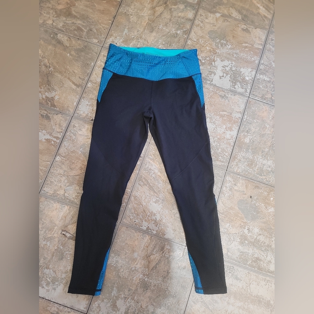 Victoria's Secret VSX SPORT Teal and Black Activewear leggings Sizr Medium